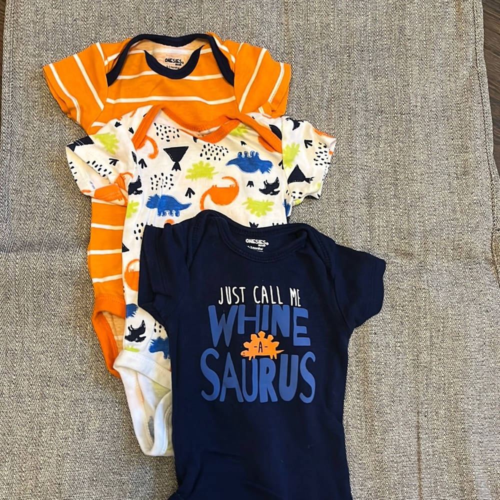 3PK size NB Onesies “ Just Call Me Whine A Saurus”